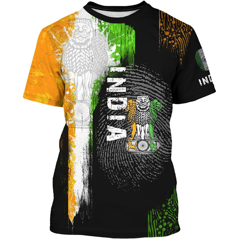 Street Fashion India - T-shirt à Manches Courtes et Col