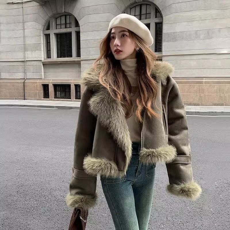 Street Fashion Model - Manteau féerique en daim pour femme,