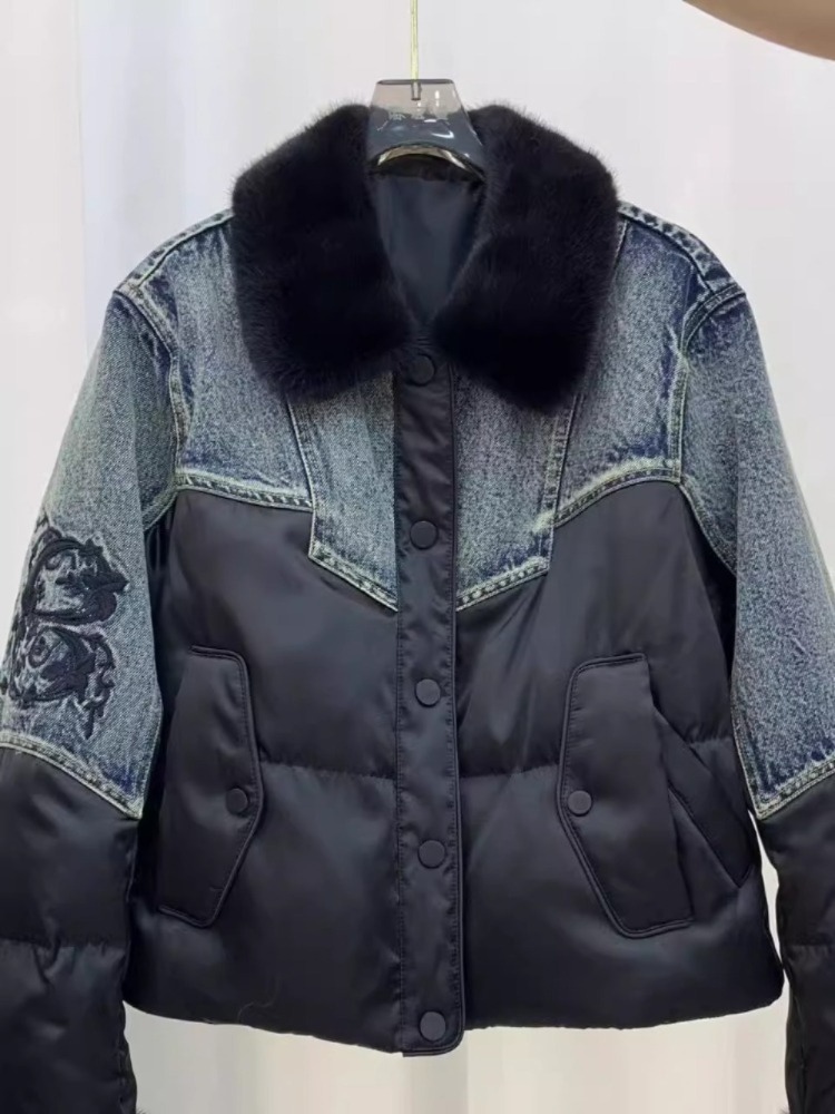 Street Fashion Store - Veste courte matelassée en duvet d'oie