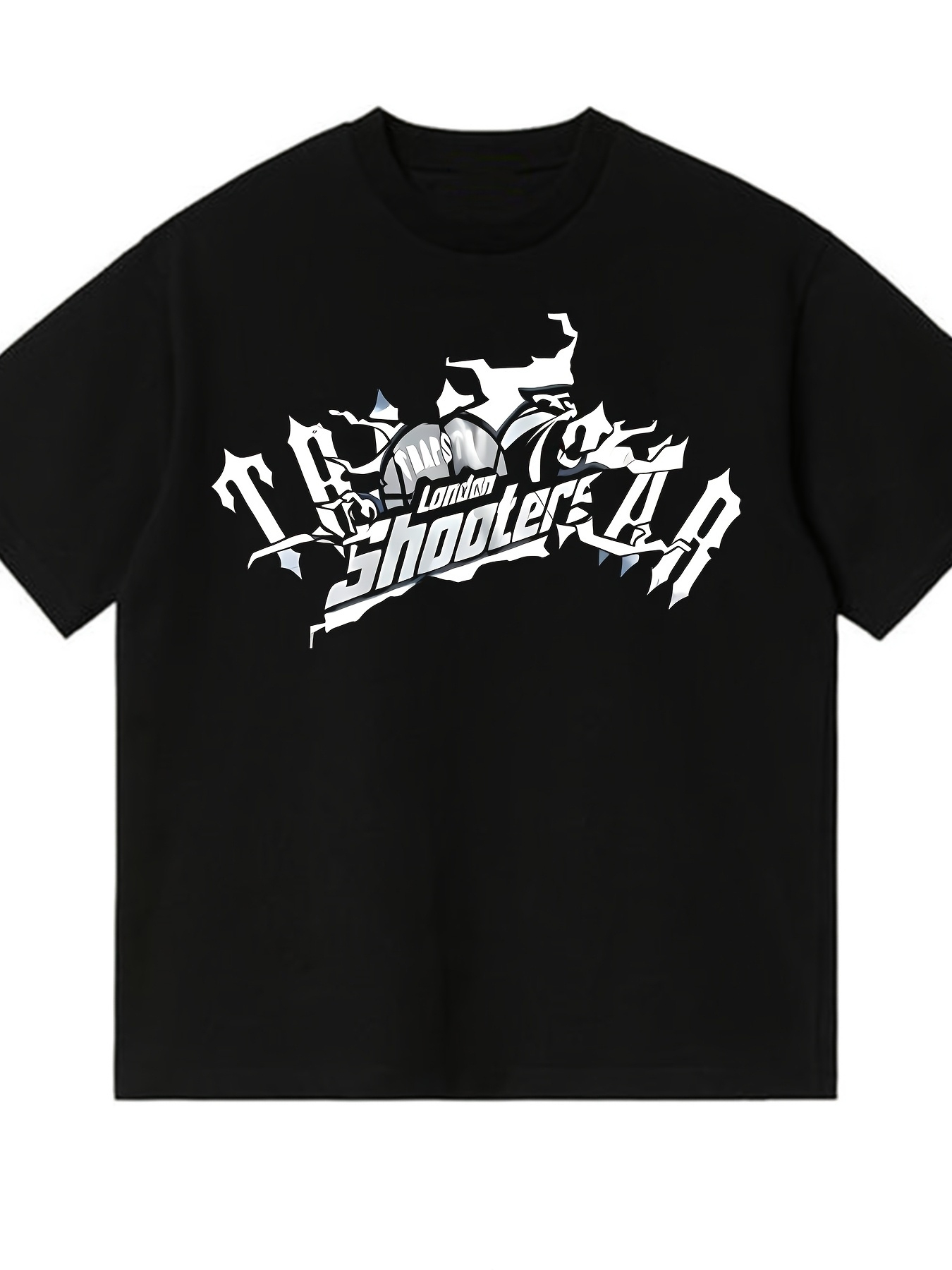 Street Fashion In London - Nouveau T-shirt en coton noir 2026