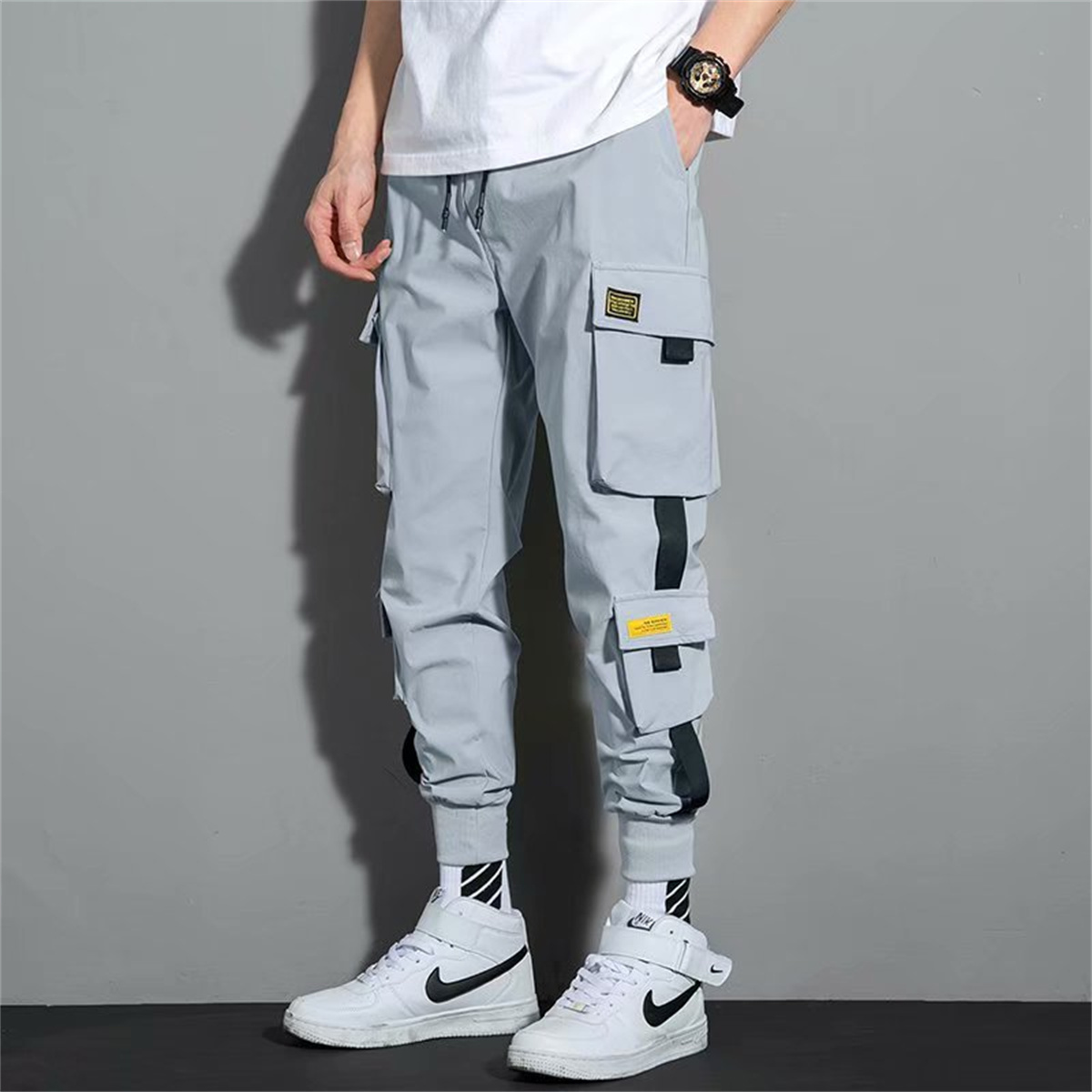 Street Fashion Model - Pantalon Cargo Décontracté Homme Femme Multi-Poches