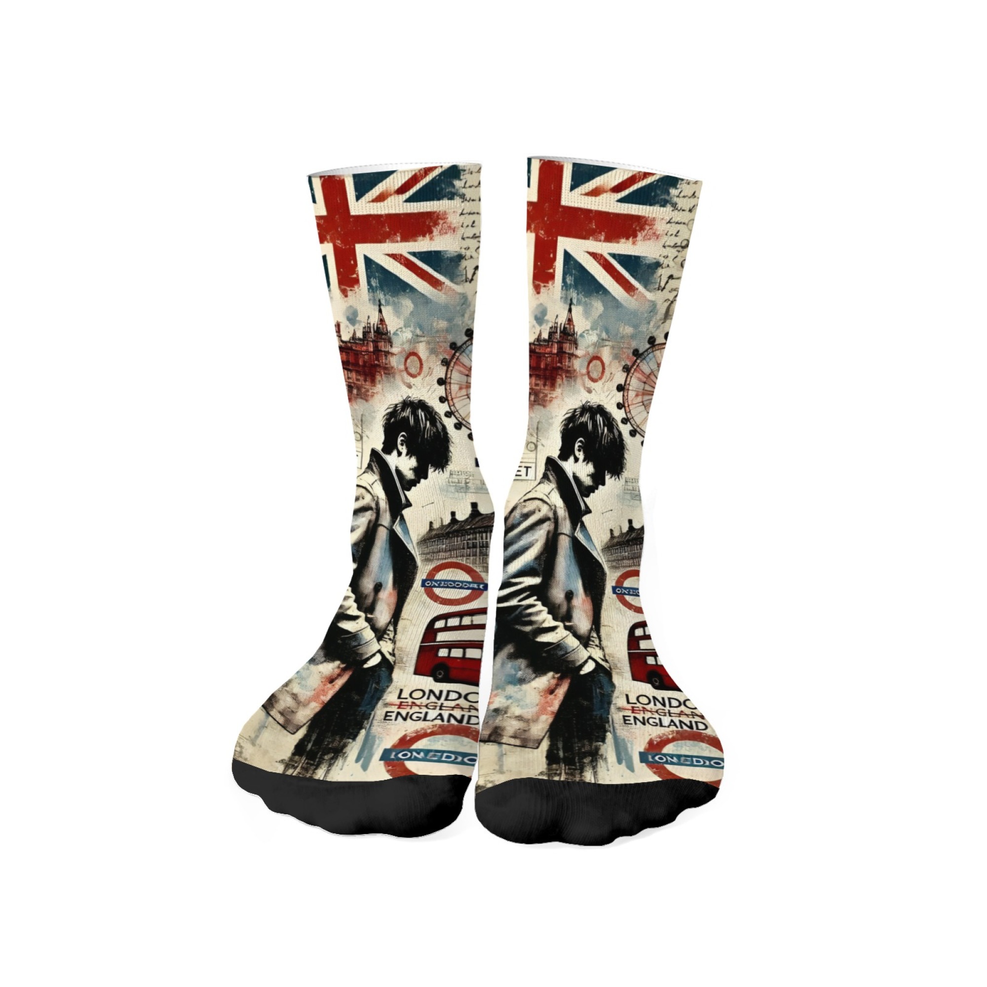 Street Fashion In London - Chaussettes mi-mollet pour hommes avec imprimé