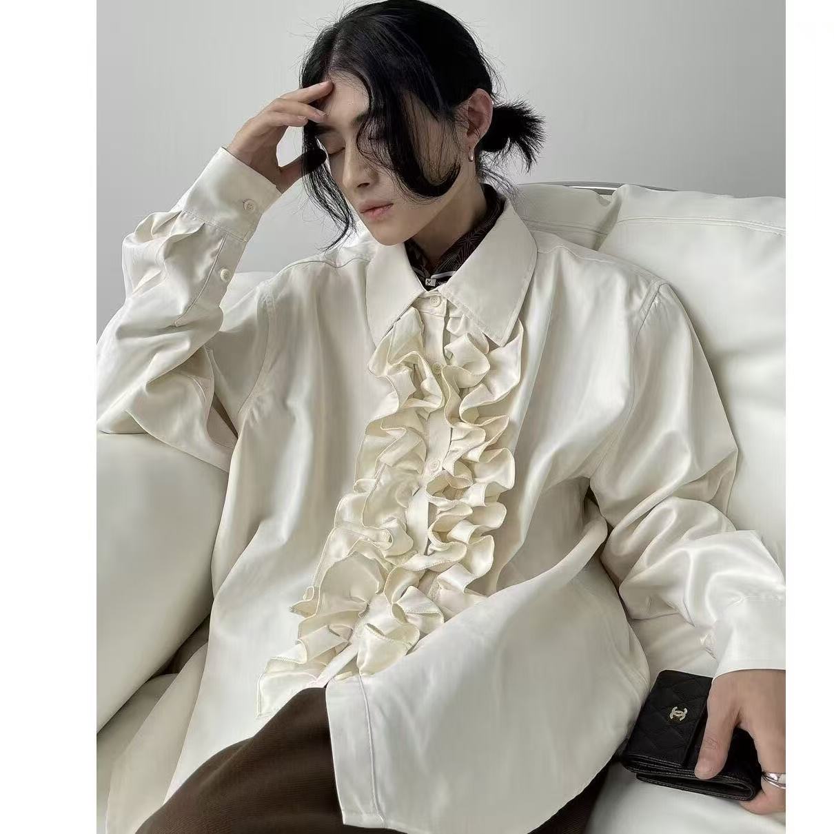 Street Fashion In Chinese - Niche Bisex Lotus Edge Tops Nouveau