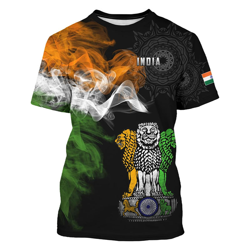 Street Fashion India - T-shirt à Manches Courtes et Col