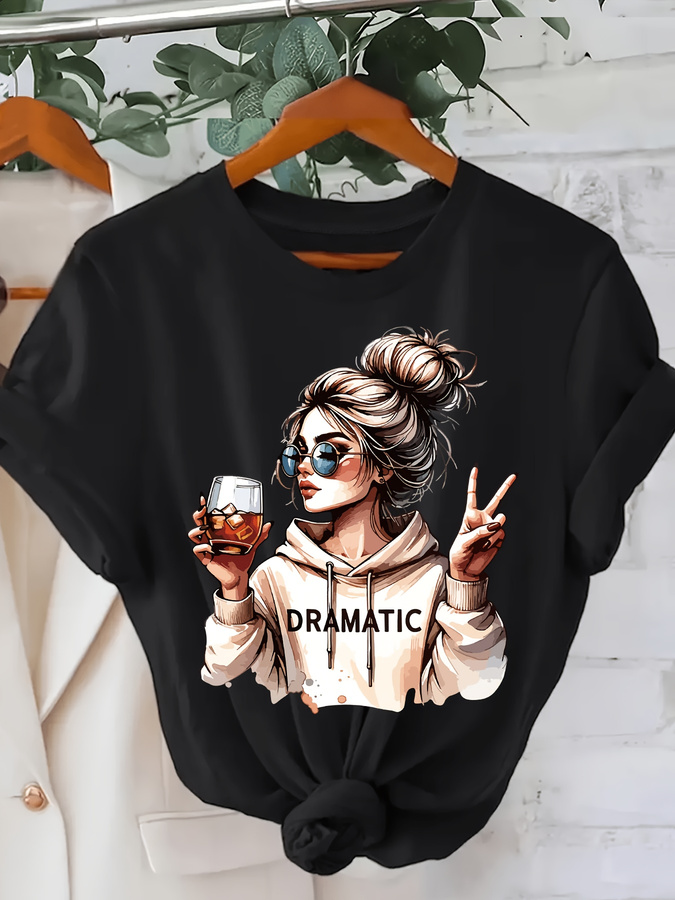 Street Fashion Trends 2025 - DRAMATIC 1pc T-shirt à manches courtes