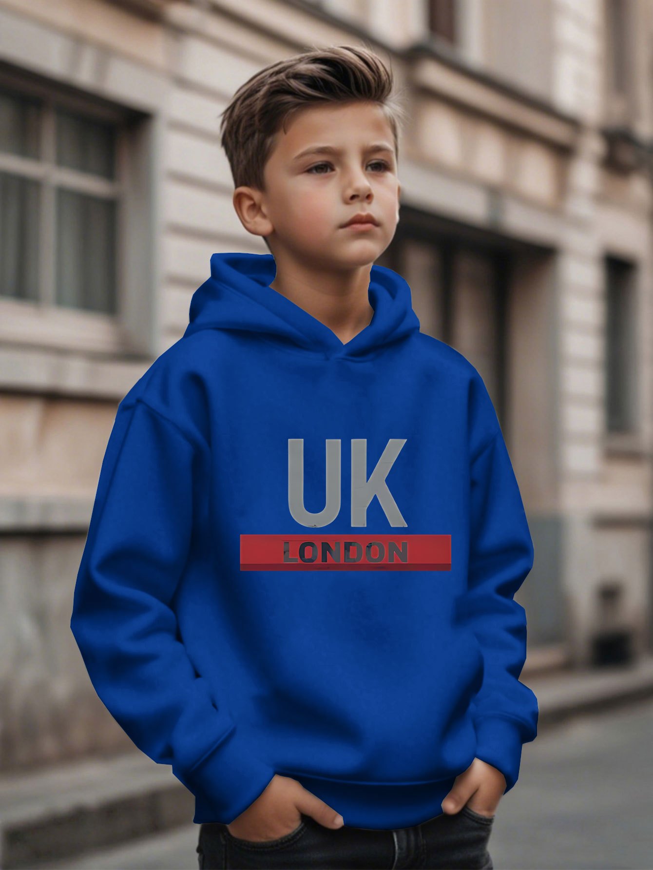 Sweat à capuche imprimé UK Lon - Street Fashion In London avis et prix