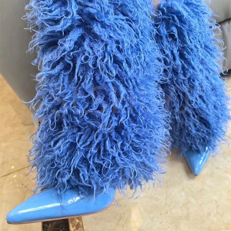 Bottes hautes en imitation lai - Street Fashion Magazines avis et prix