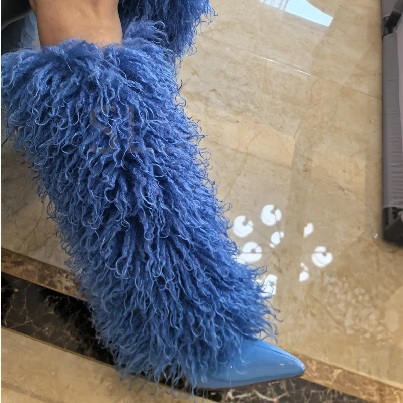 Bottes hautes en imitation lai - Street Fashion Magazines avis et prix
