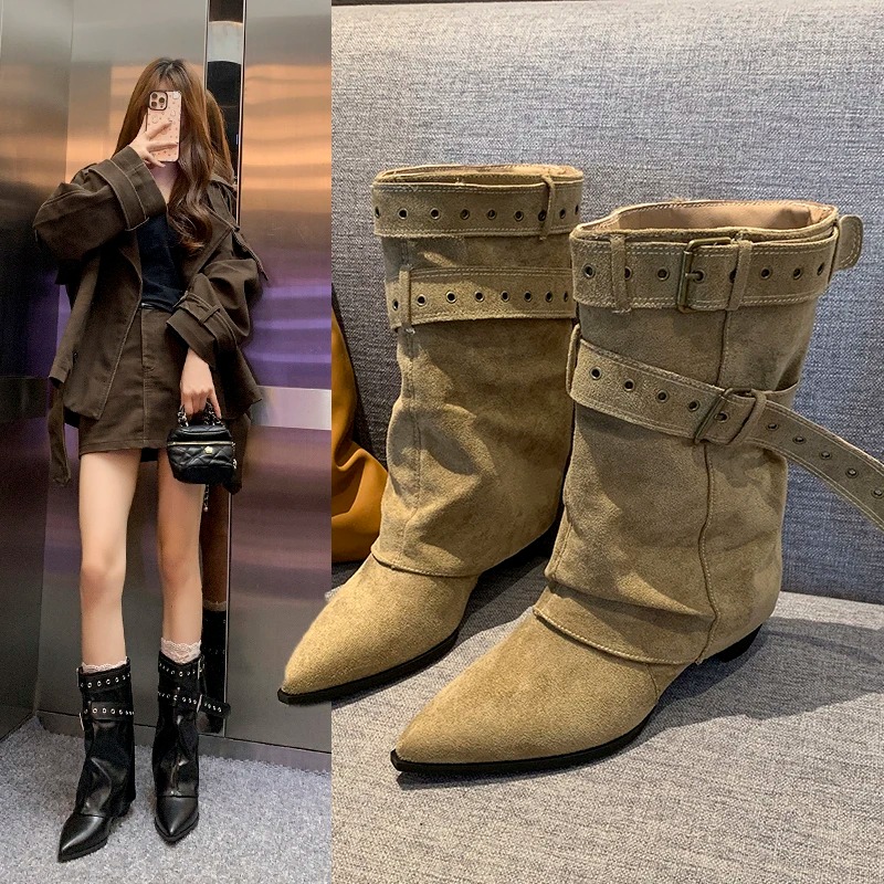 2025 bout pointu femmes bottes - Street Fashion Trends 2025 avis et prix