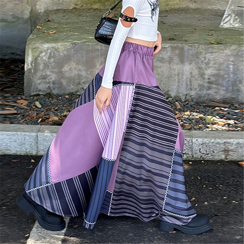 Jupe longue patchwork taille h - Japanese Street Fashion Female avis et prix