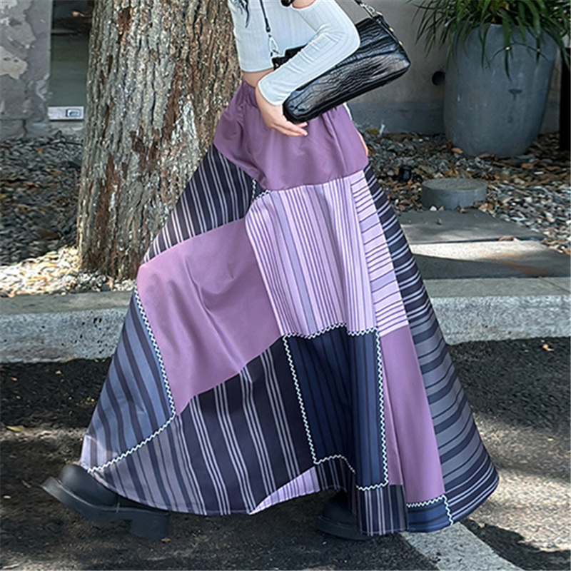 Jupe longue patchwork taille h - Japanese Street Fashion Female avis et prix