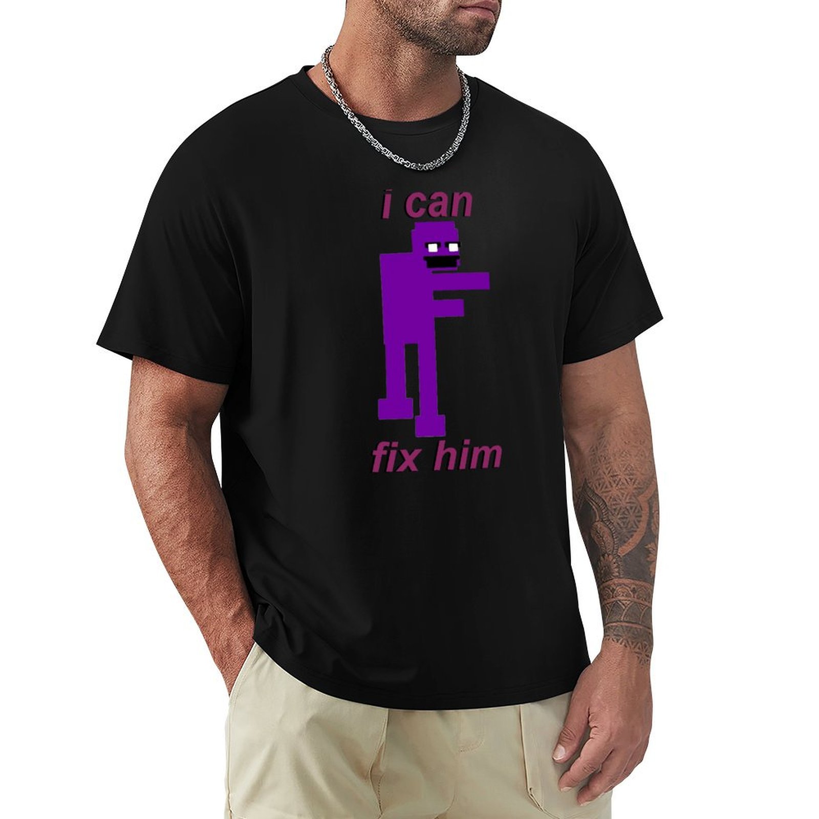 T-shirt Purple Guy I can fix h - Street Fashion For Short Guys avis et prix