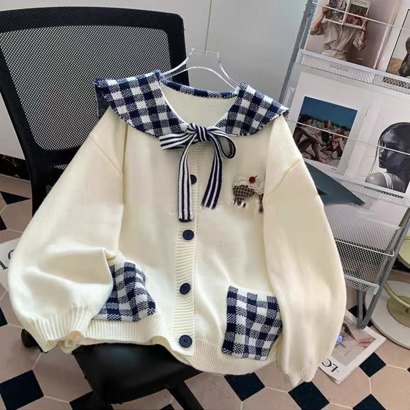 Cardigan tricoté rétro doux po - Japanese Street Fashion Female avis et prix